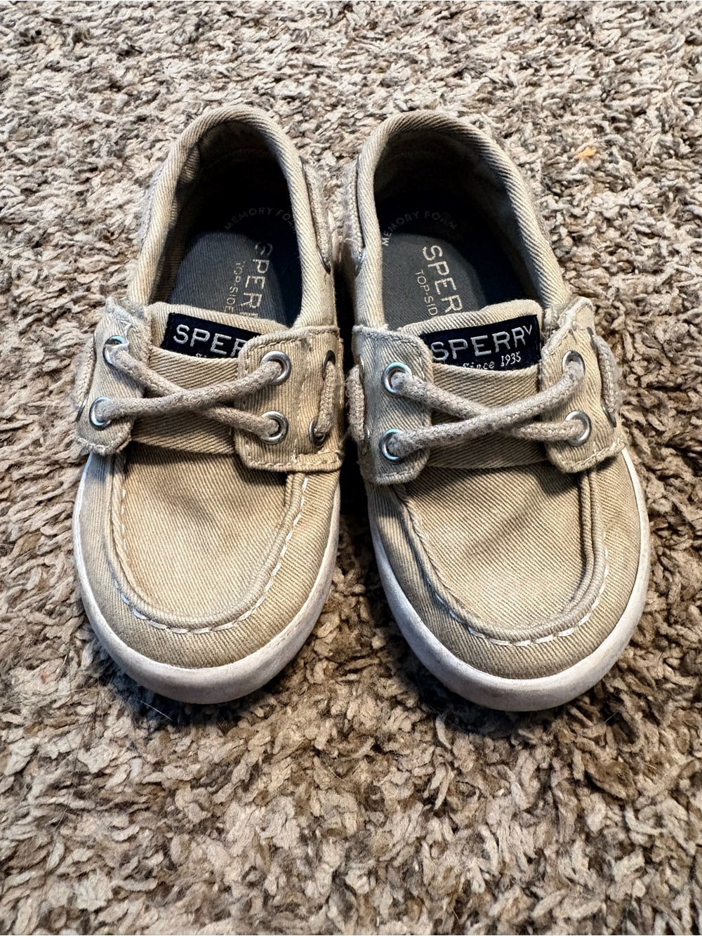 Sperry Kids Tan Canvas Boat Sneakers